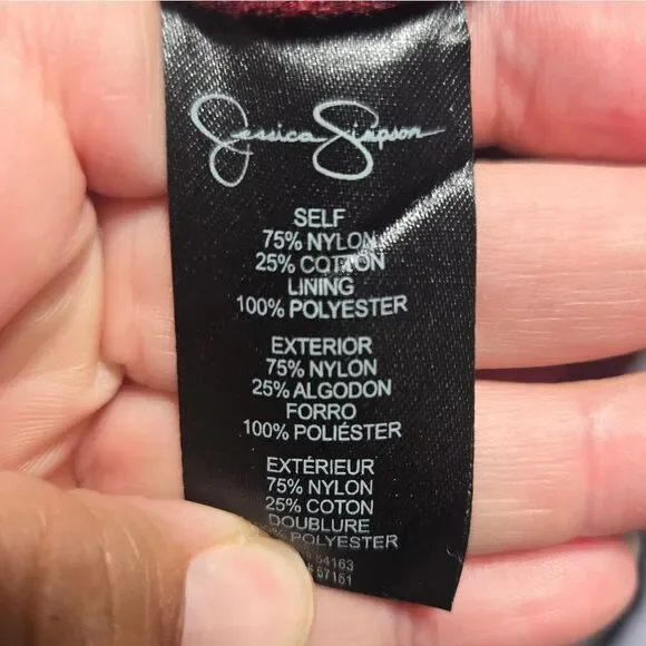 Jessica Simpson Burgundy Lace Overlay 3/4 Sleeve Midi Dress Sz 4 - Picture 7 of 12